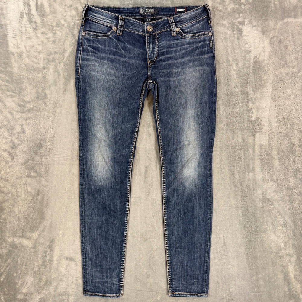 Silver Jeans Suki Mid Super Skinny Jeans Womens Size 32x31 Blue